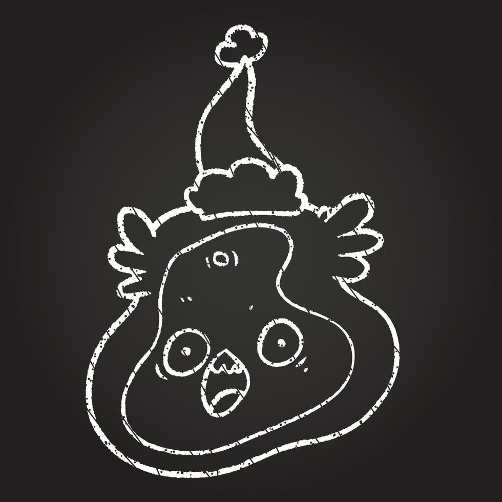 Christmas Virus Chalk Drawing vector