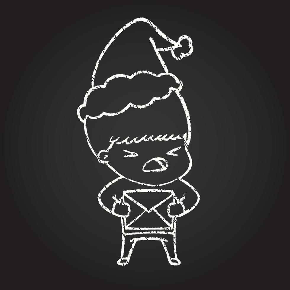 Christmas Man Chalk Drawing vector