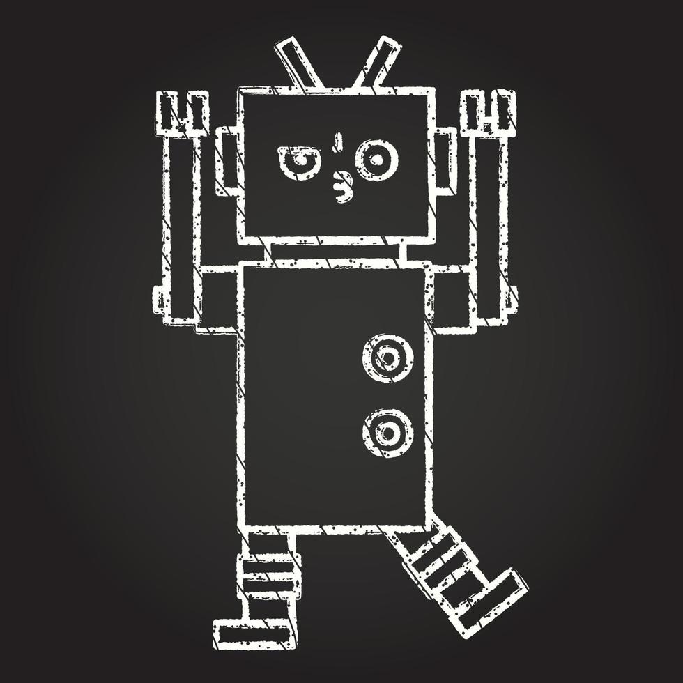 Robot Chalk Drawing vector