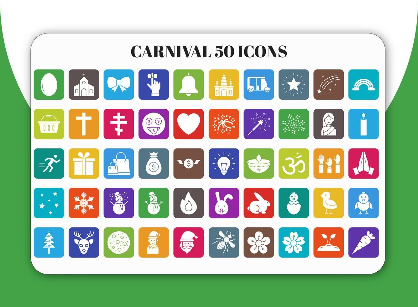 50 Carnival Icons vector