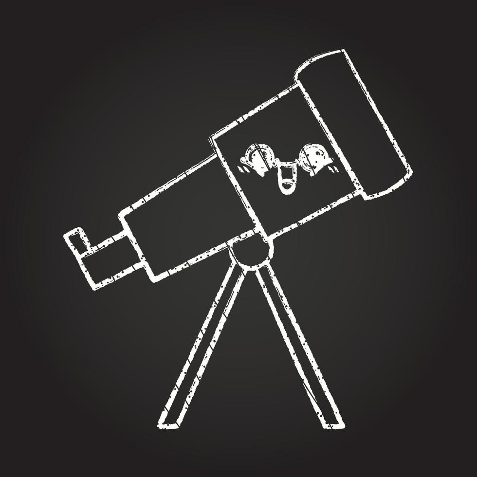 dibujo de tiza de telescopio vector