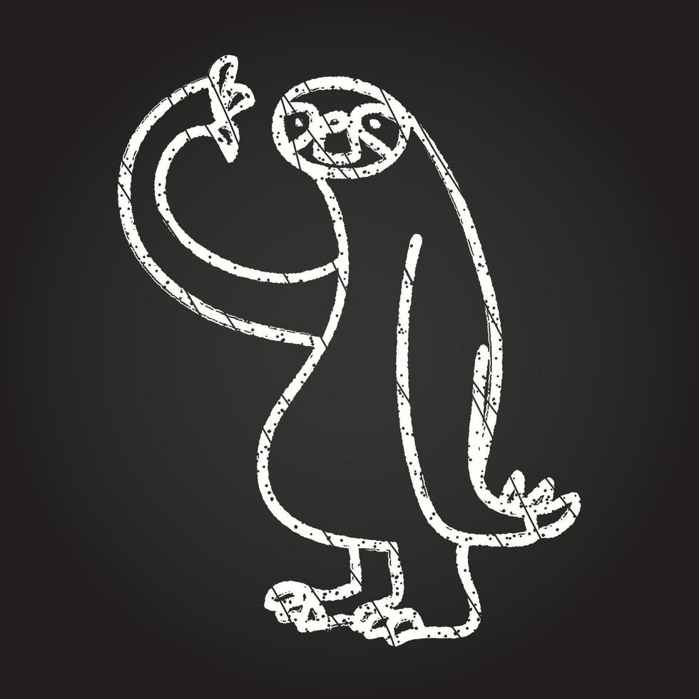 Sloth Chalk Drawing vector
