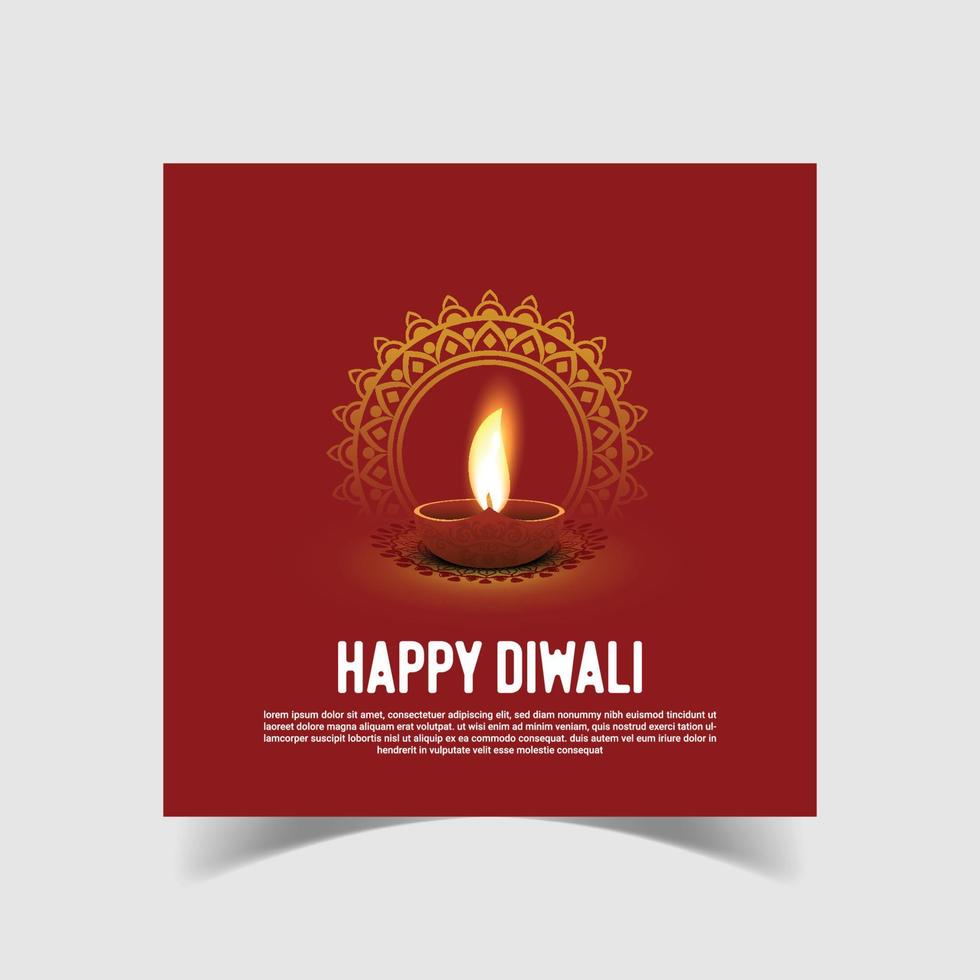 happy diwali wishes design template vector