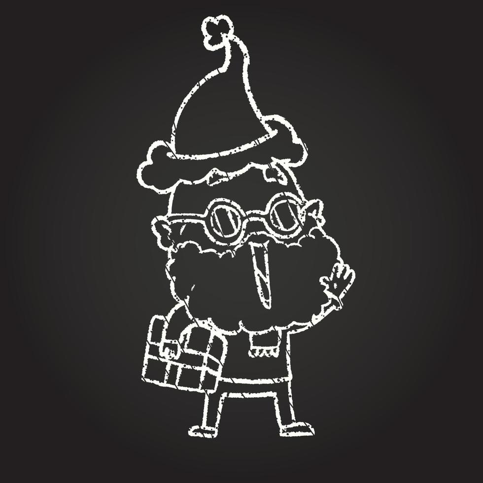 Christmas Man Chalk Drawing vector