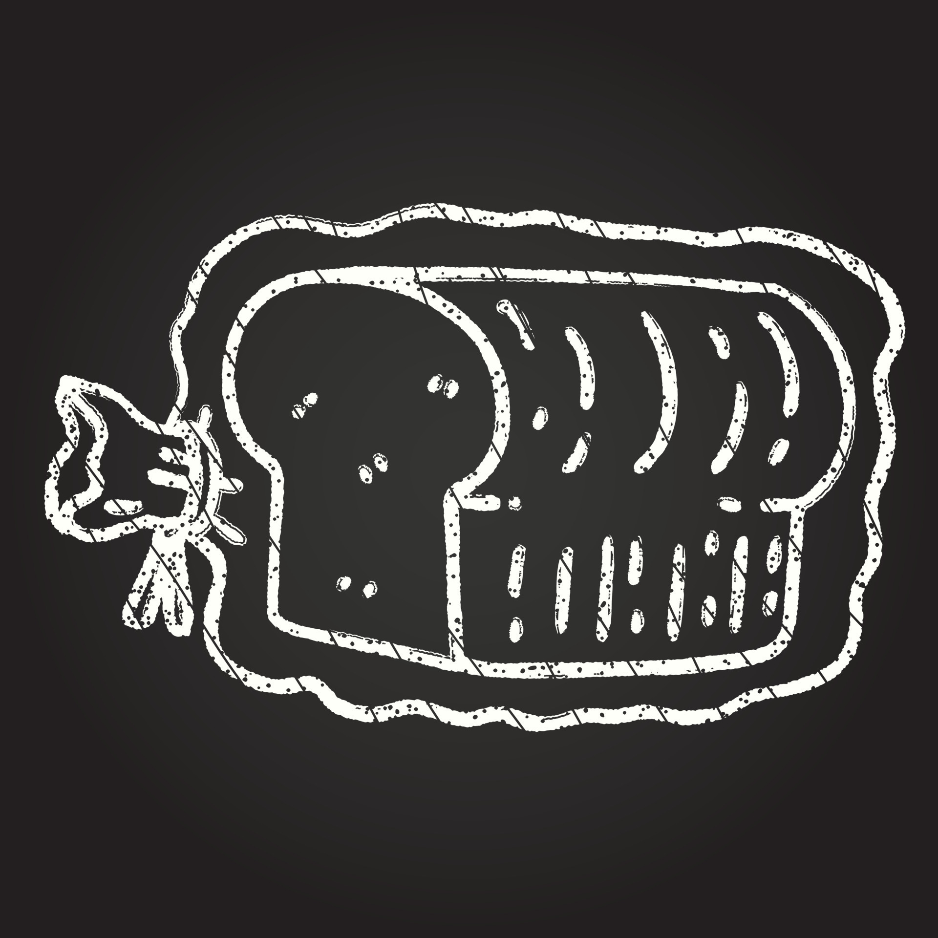 Packaged Bread Chalk Drawing 13126310 Vector Art at Vecteezy