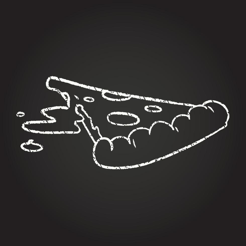 Pizza Slice Chalk Drawing vector