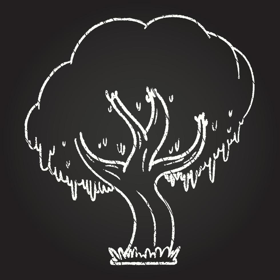 dibujo de tiza de árbol vector