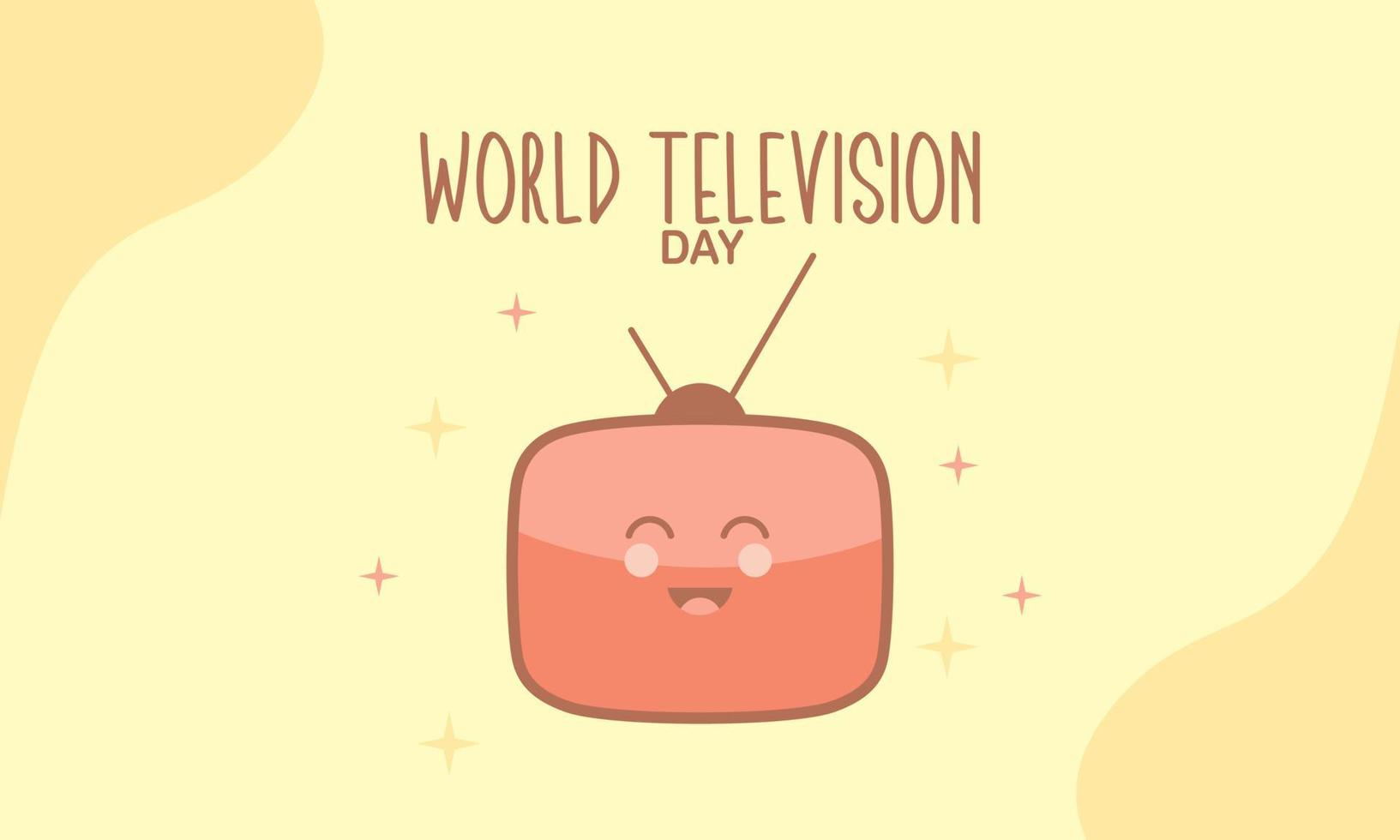 ilustración de dibujos animados de televisión vintage. ilustración del día mundial de la televisión vector