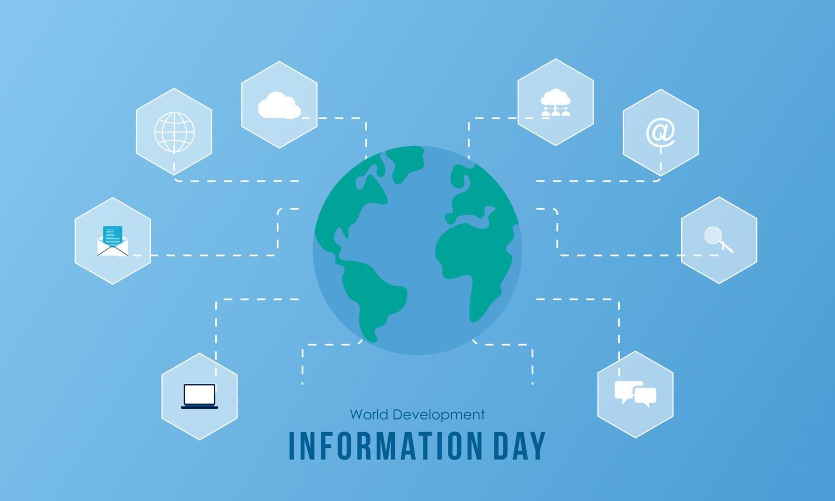 World Development Information Day. Technology Information icon illustration vector