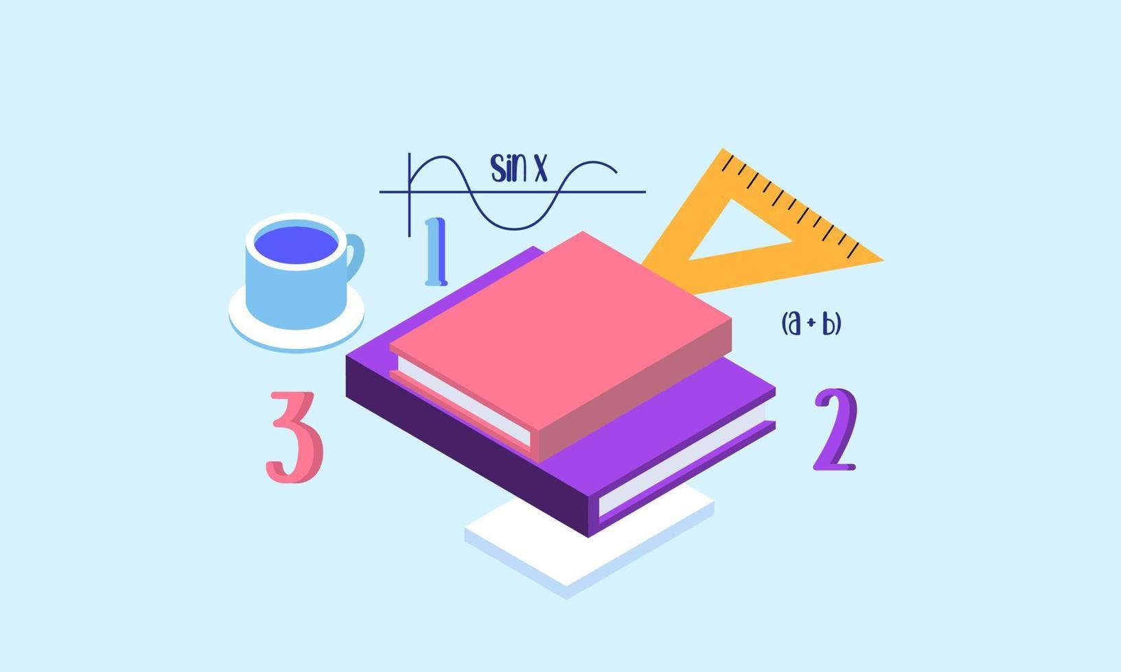 fondo de elementos de matemáticas de dibujos animados, logotipo de educación vector