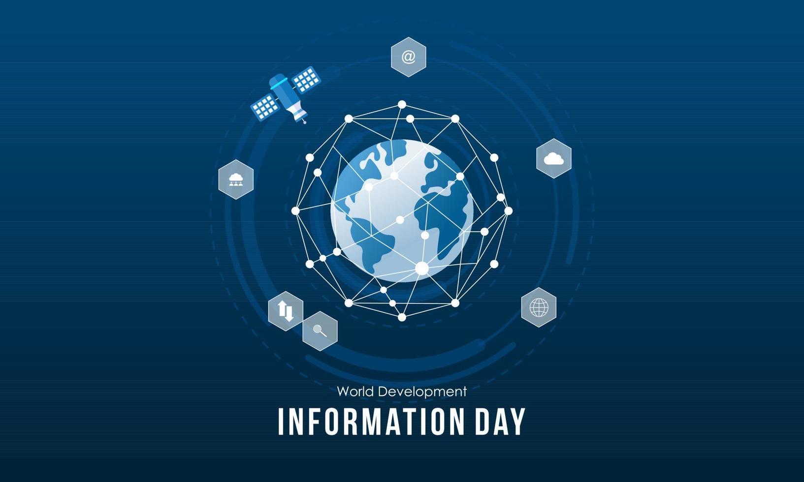 día mundial de la información sobre el desarrollo. ilustración de icono de información de tecnología vector