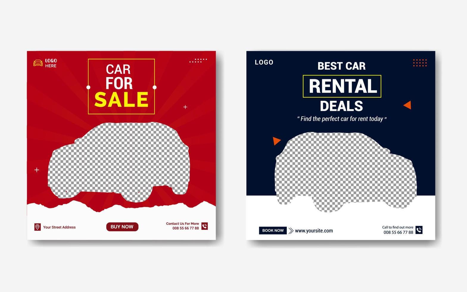 Car rental social media post  template, social media post template vector