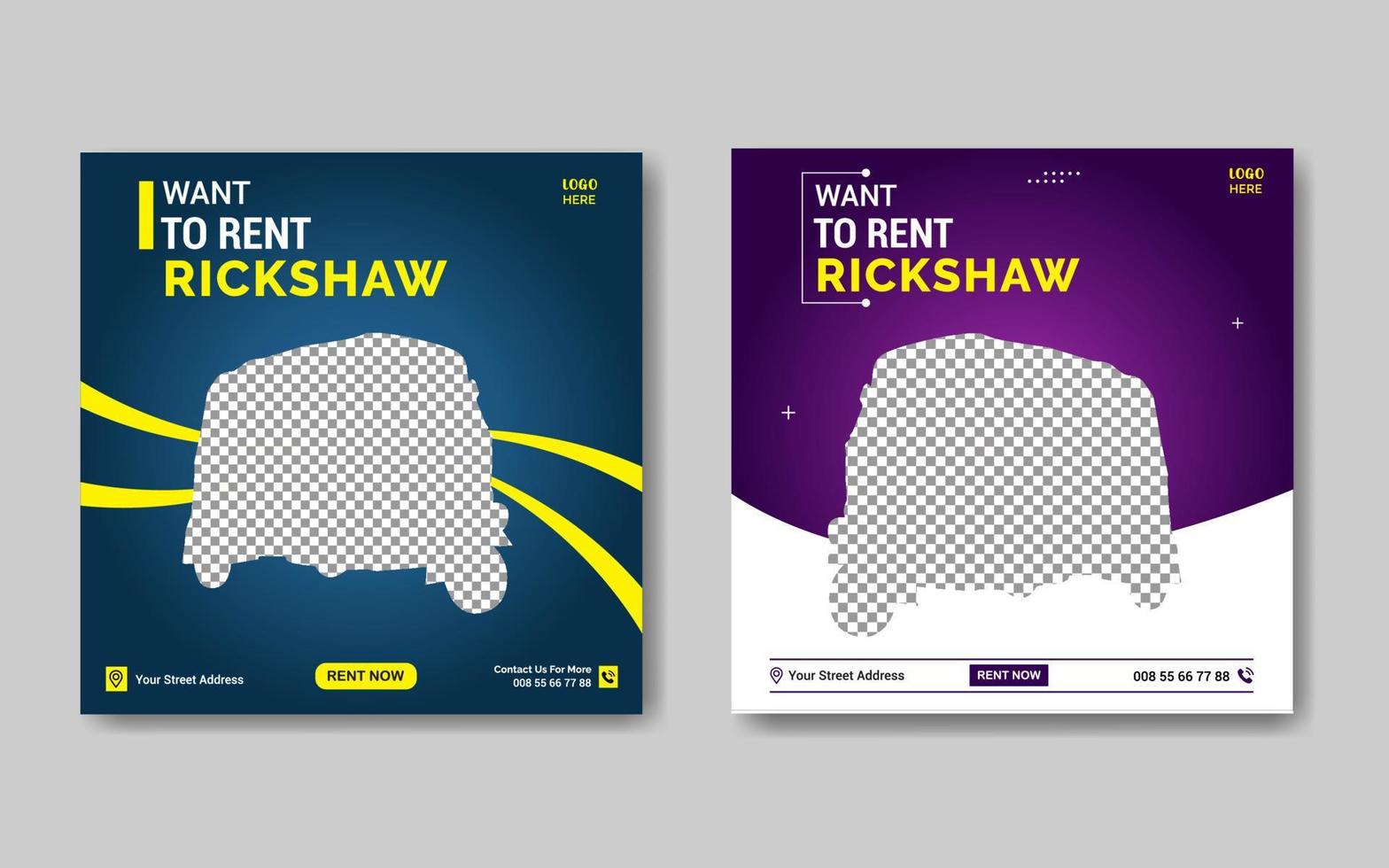 Car rental social media post template vector