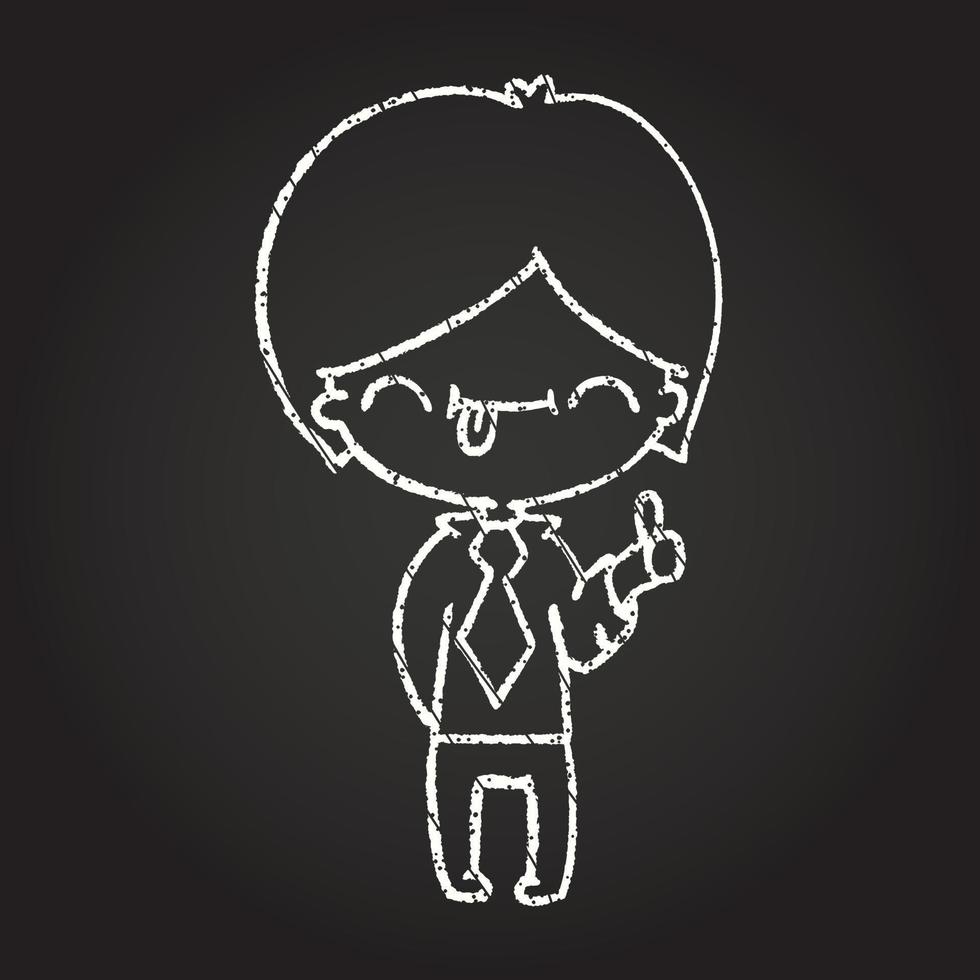 Office Worker Chalk Drawing vector