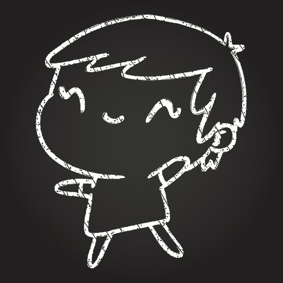 Happy Woman Chalk Drawing vector
