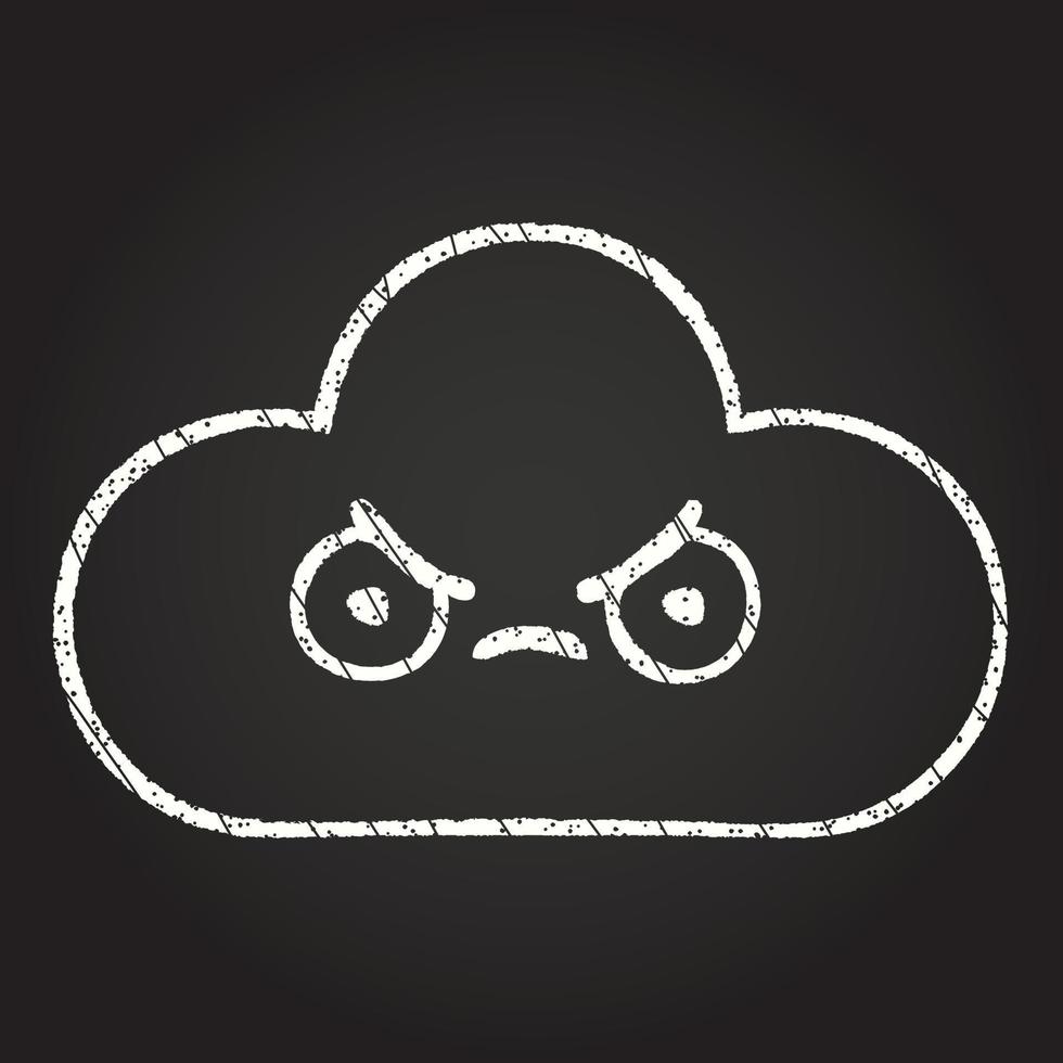 Angry Cloud Chalk Drawing vector