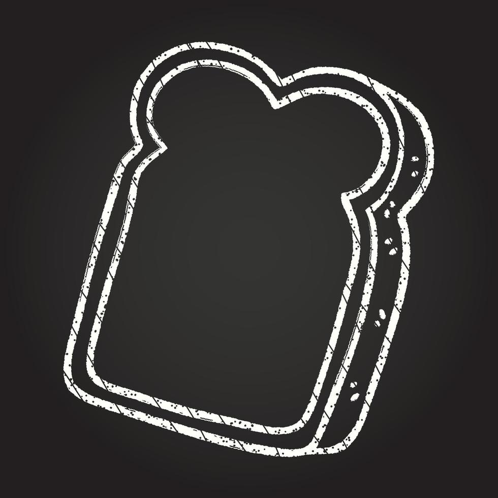 Bread Slice Chalk Drawing vector