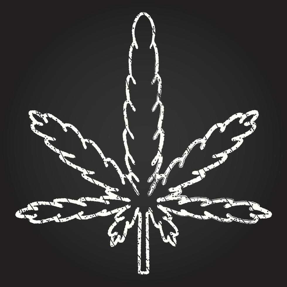 Marijuana Leaf Chalk Drawing vector