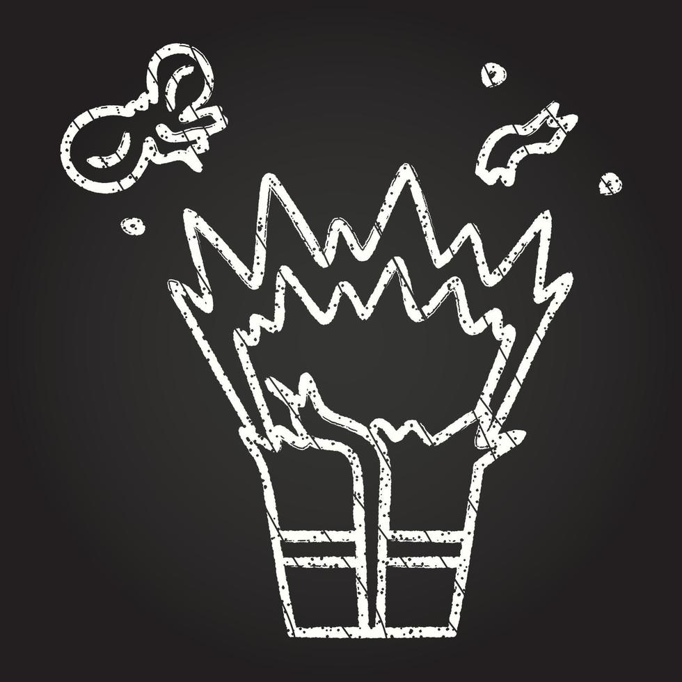 Exploding Present Chalk Drawing vector