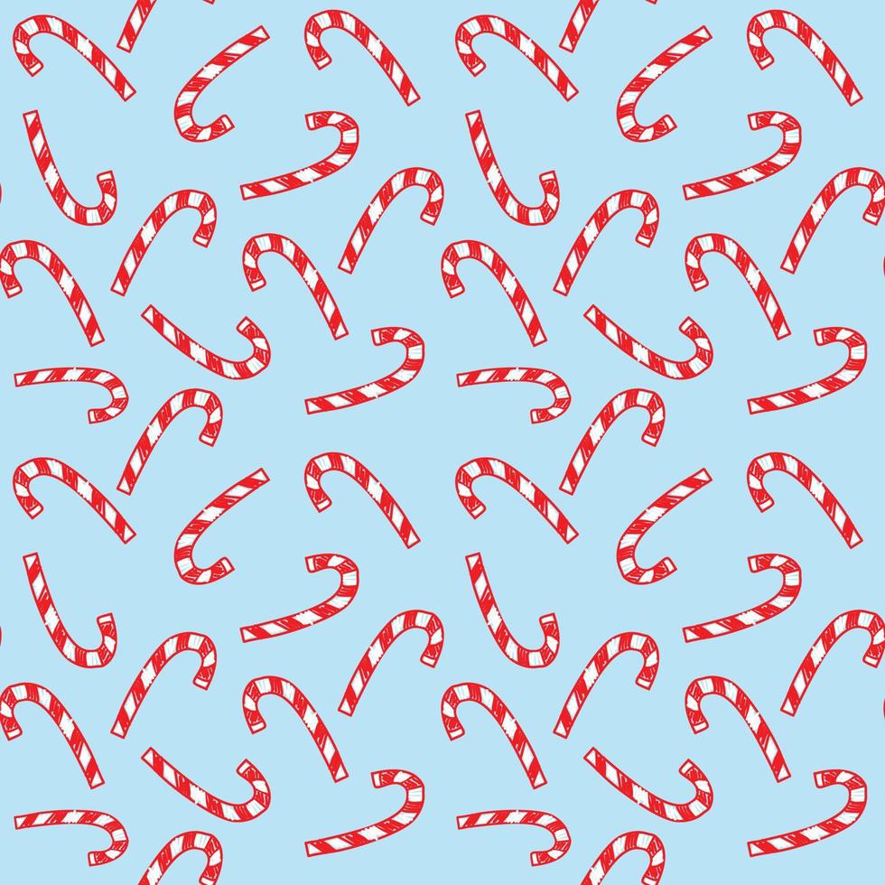 fondo transparente de varitas de caramelo dibujadas a mano, garabatos, ideas de regalo de navidad y año nuevo, papel de regalo, ilustración vectorial vector