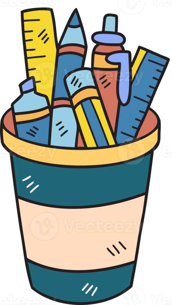 Hand Drawn glass and stationery illustration png