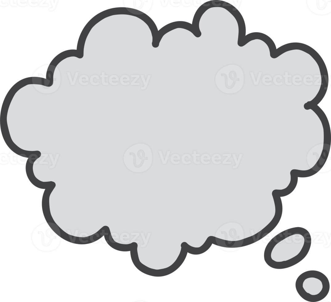 hand- getrokken wolk bericht illustratie png
