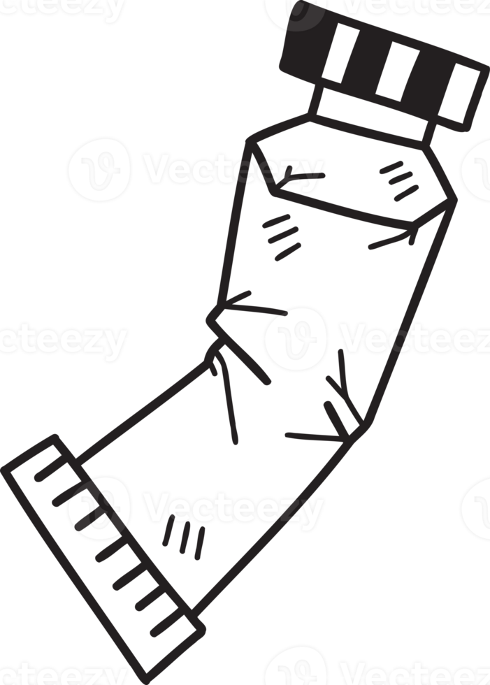 Hand Drawn squeezed Paint tubes illustration png
