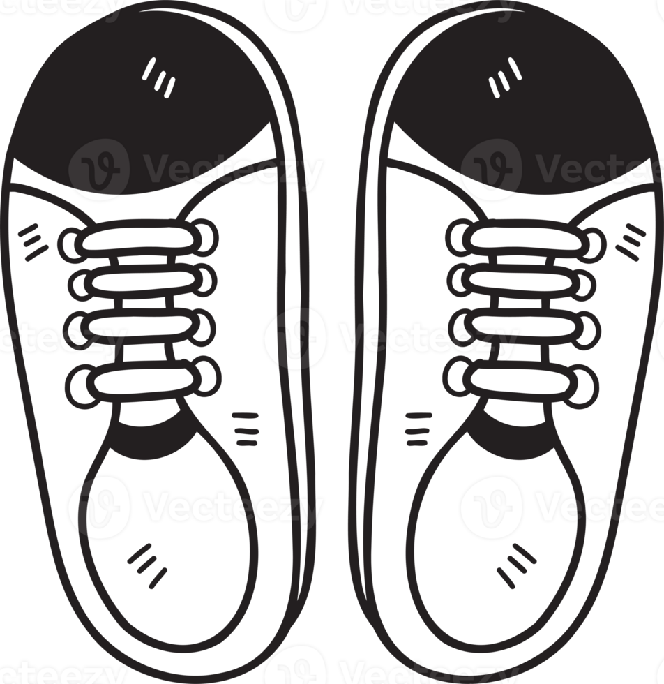 Hand Drawn sneakers shoes illustration png