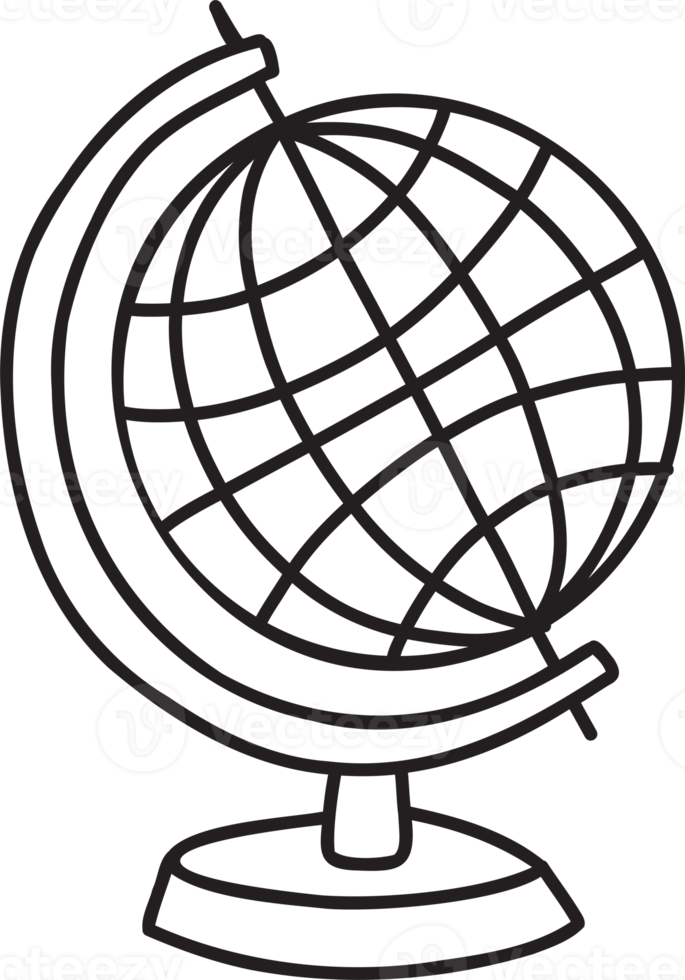ilustração de modelo de globo desenhado à mão png