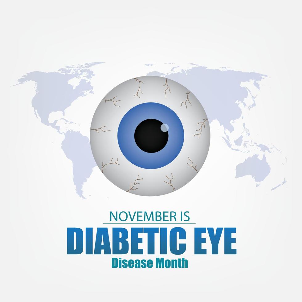 Vector Illustration. Diabetes Eye Disease Month. Simple and elegant design