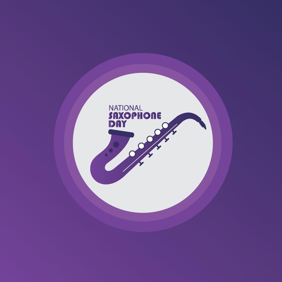 ilustración vectorial día nacional del saxofón. icono de saxofón. diseño simple y elegante vector