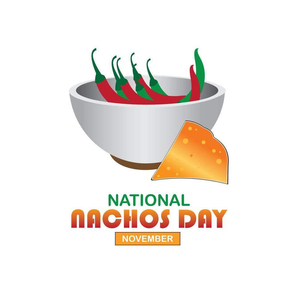 Vector Illustration National Nachos Day. Design Simple and Elegant