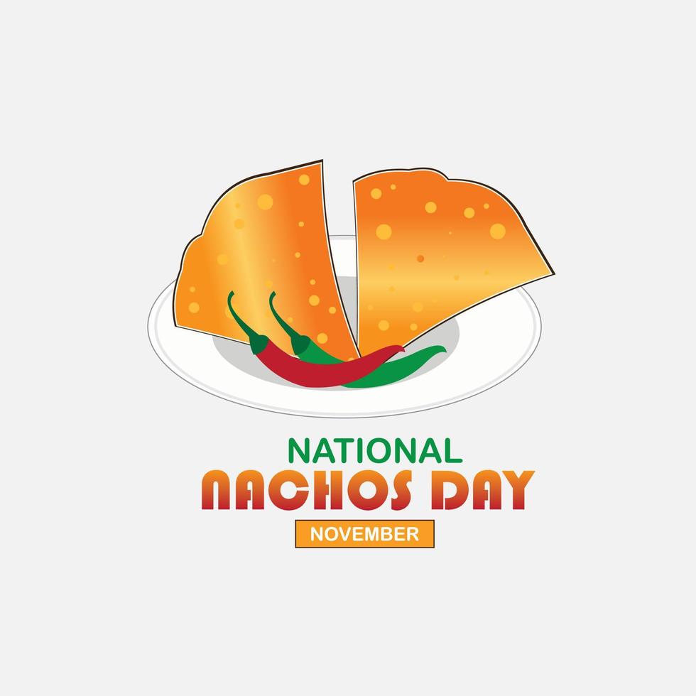 Vector Illustration National Nachos Day. Design Simple and Elegant