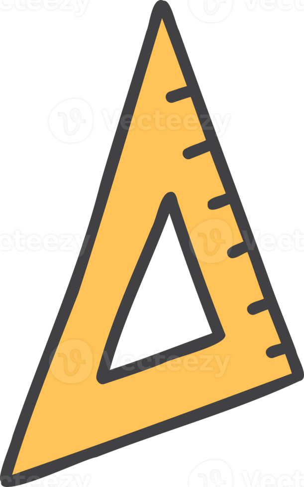 dibujado a mano ilustración de regla triangular png