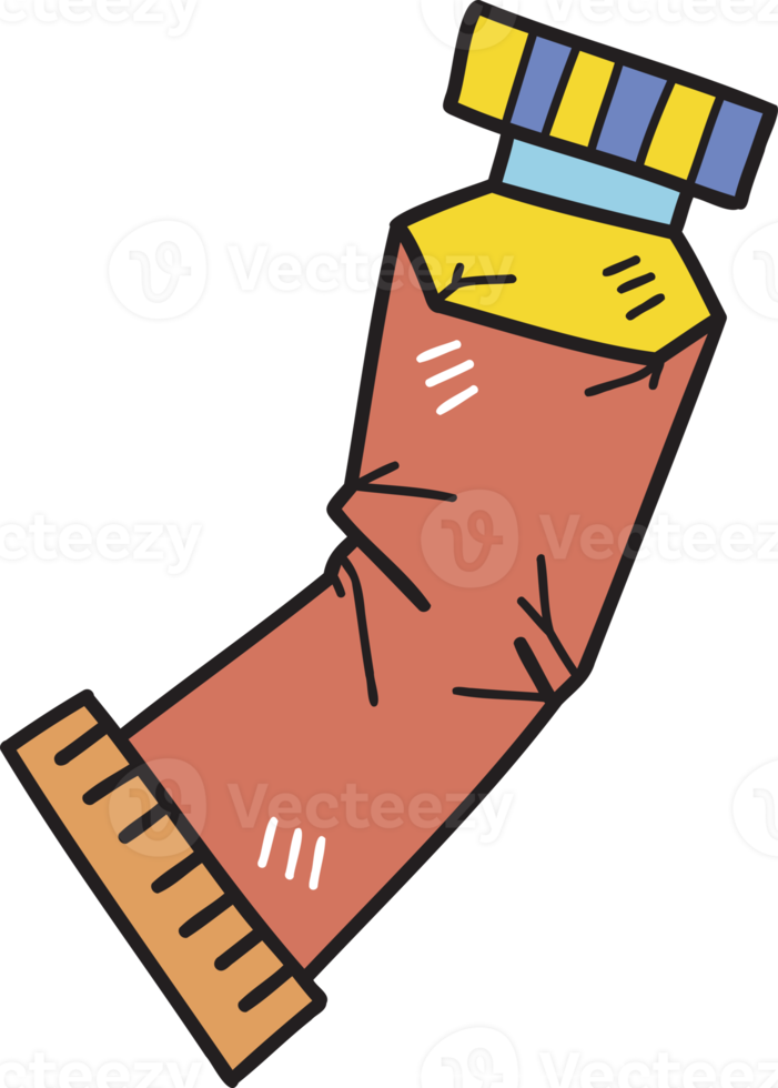 Hand Drawn squeezed Paint tubes illustration png