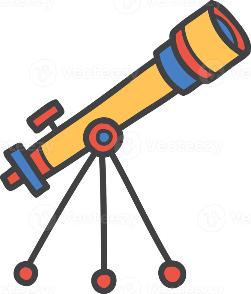 Hand Drawn cute binoculars star illustration png