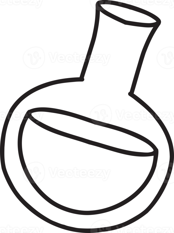 hand gezeichnete runde chemische flaschenillustration png