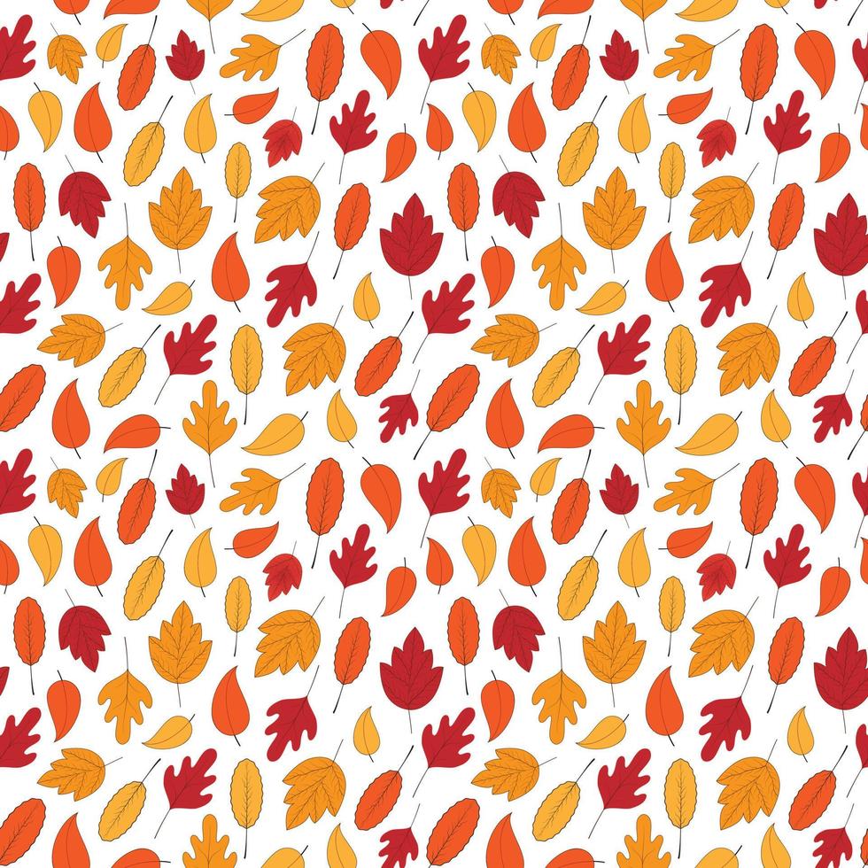 Abstract vector Autumn leaves seamless pattern background