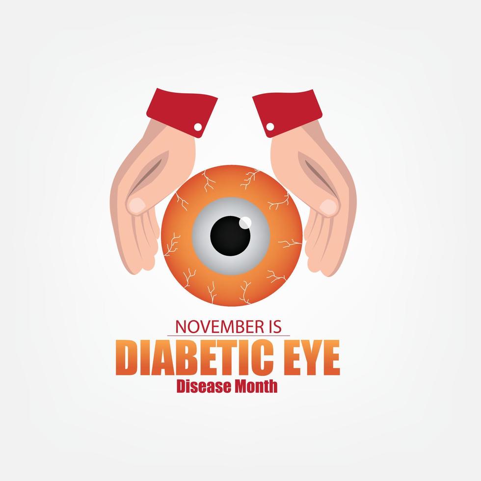 Vector Illustration. Diabetes Eye Disease Month. Simple and elegant design