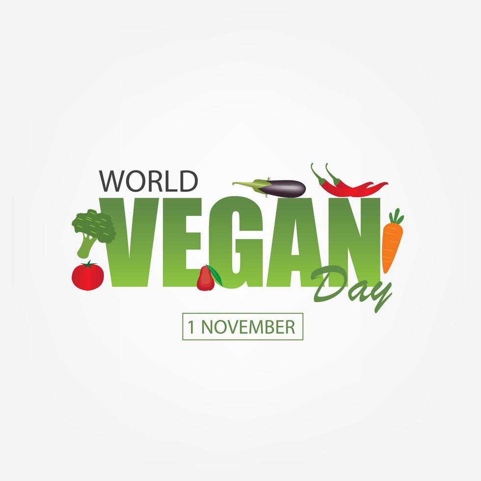 World Vegan Day Vector. Simple and Elegant Design vector