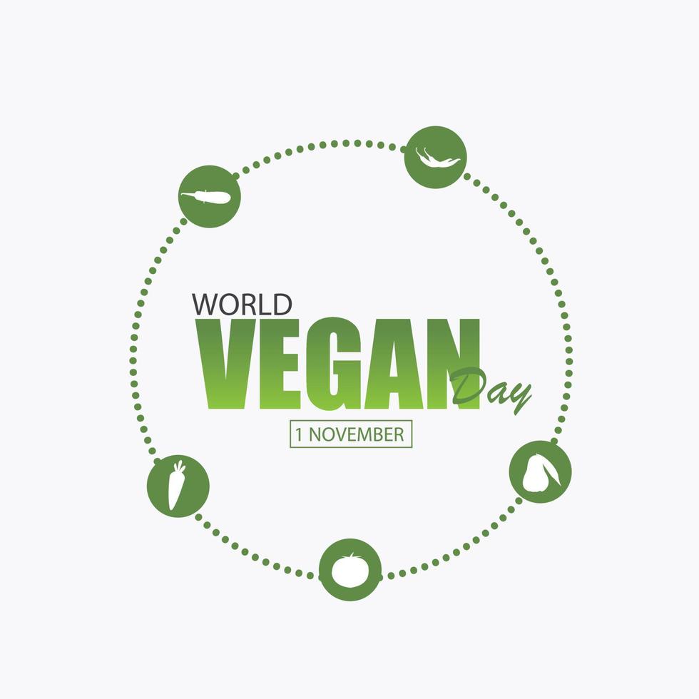 vector del día mundial vegano. diseño simple y elegante