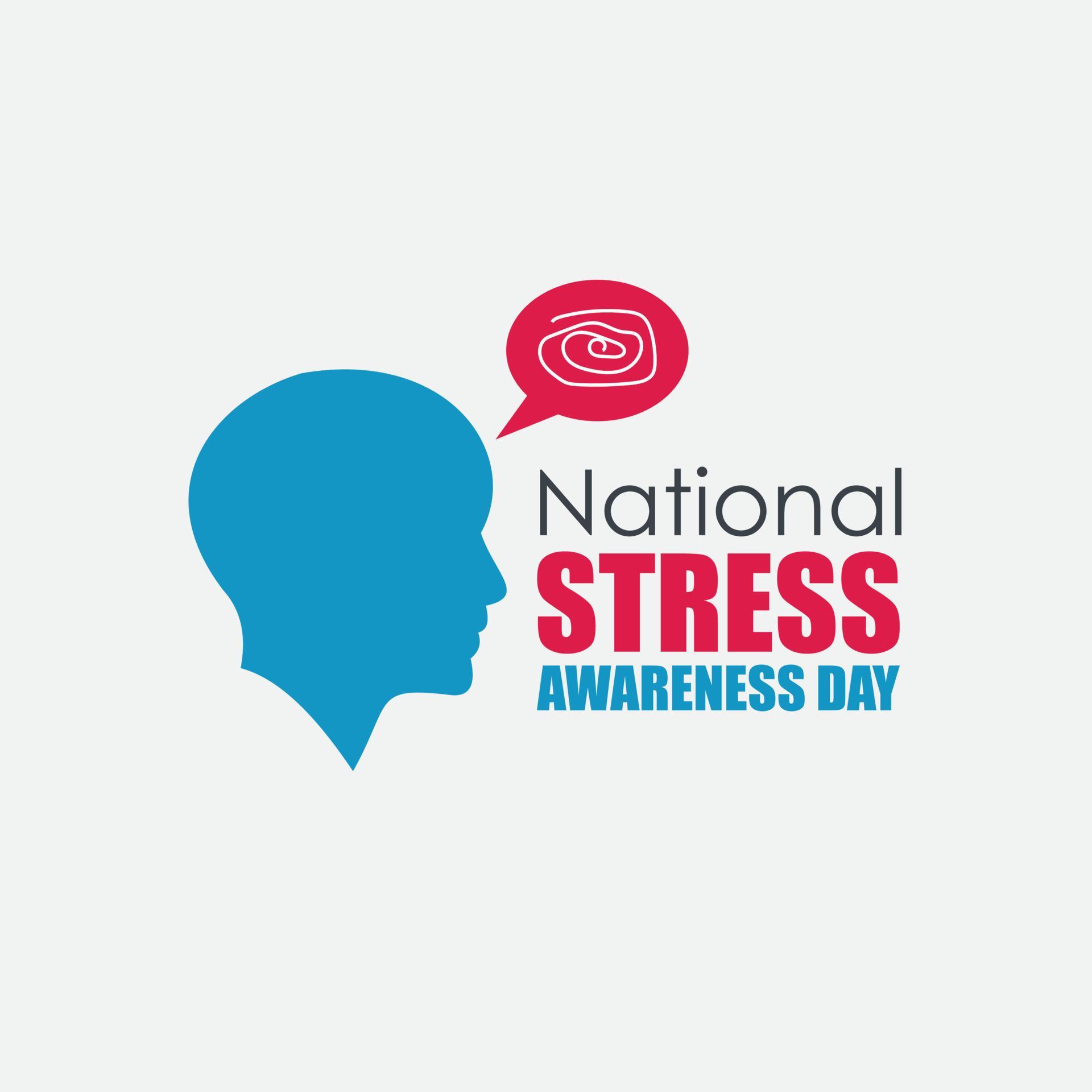 Vector illustration of National Stress Awareness Day. Simple and