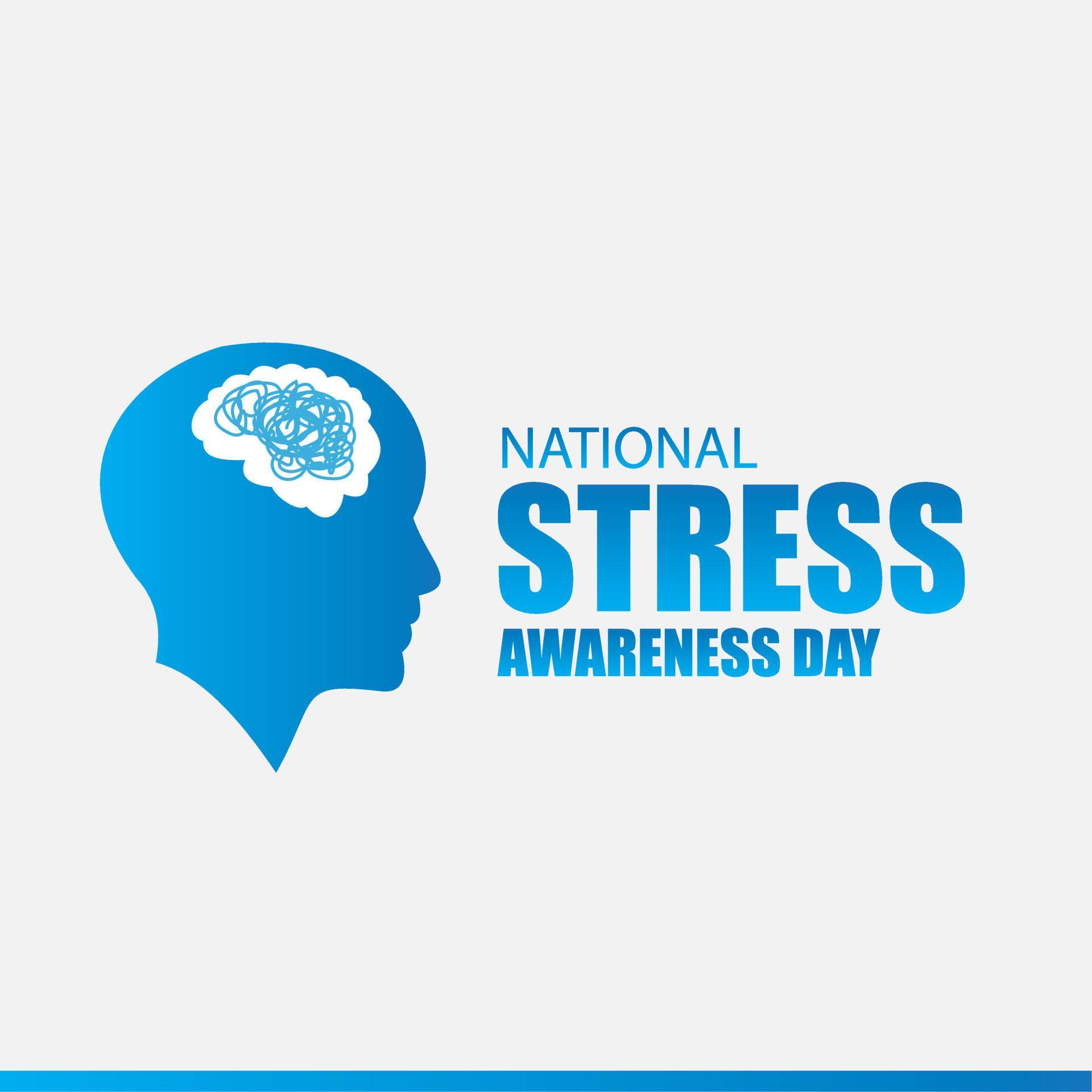 Vector illustration of National Stress Awareness Day. Simple and