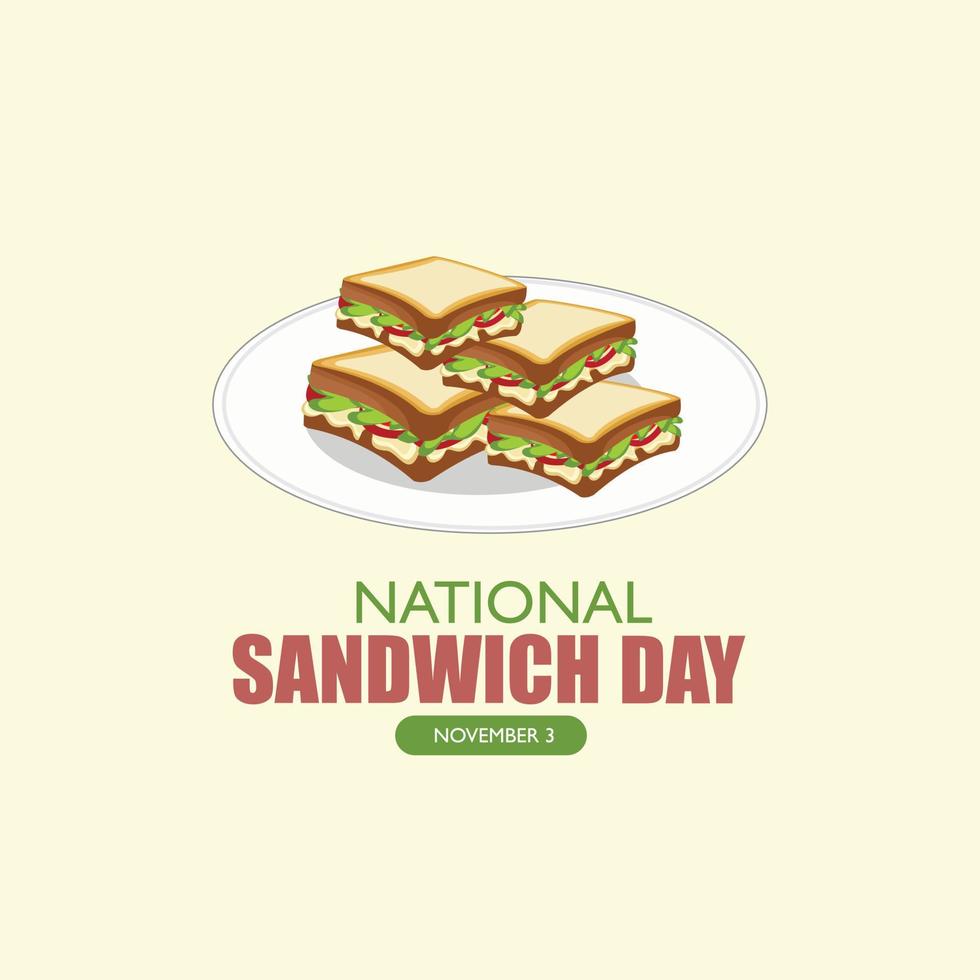 Vector Illustration of National Sandwich Day. Simple and Elegant Design