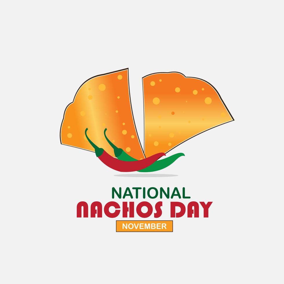 Vector Illustration National Nachos Day. Design Simple and Elegant