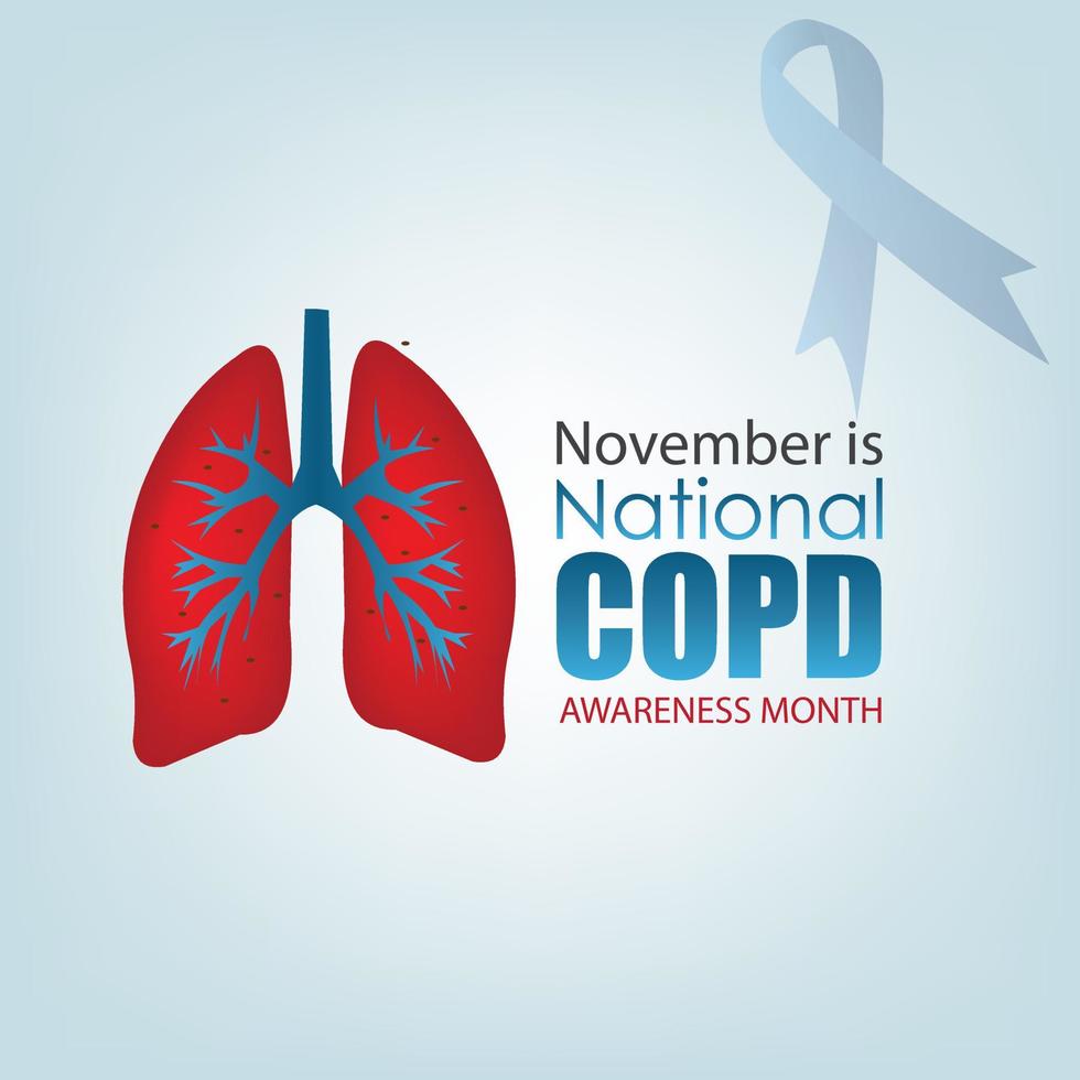 Vector illustration of Chronic Obstructive Pulmonary Disease Awareness Month COPD. Simple and Elegant Design