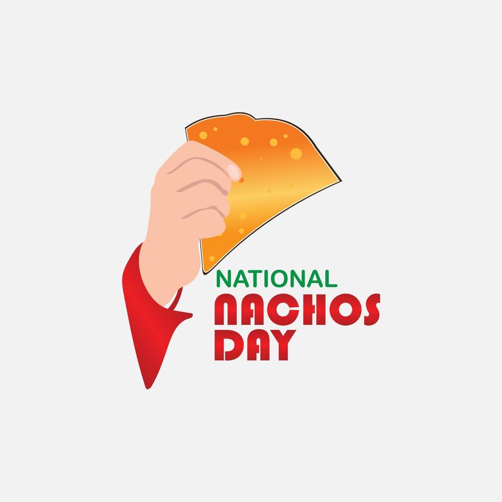 Vector Illustration National Nachos Day. Design Simple and Elegant