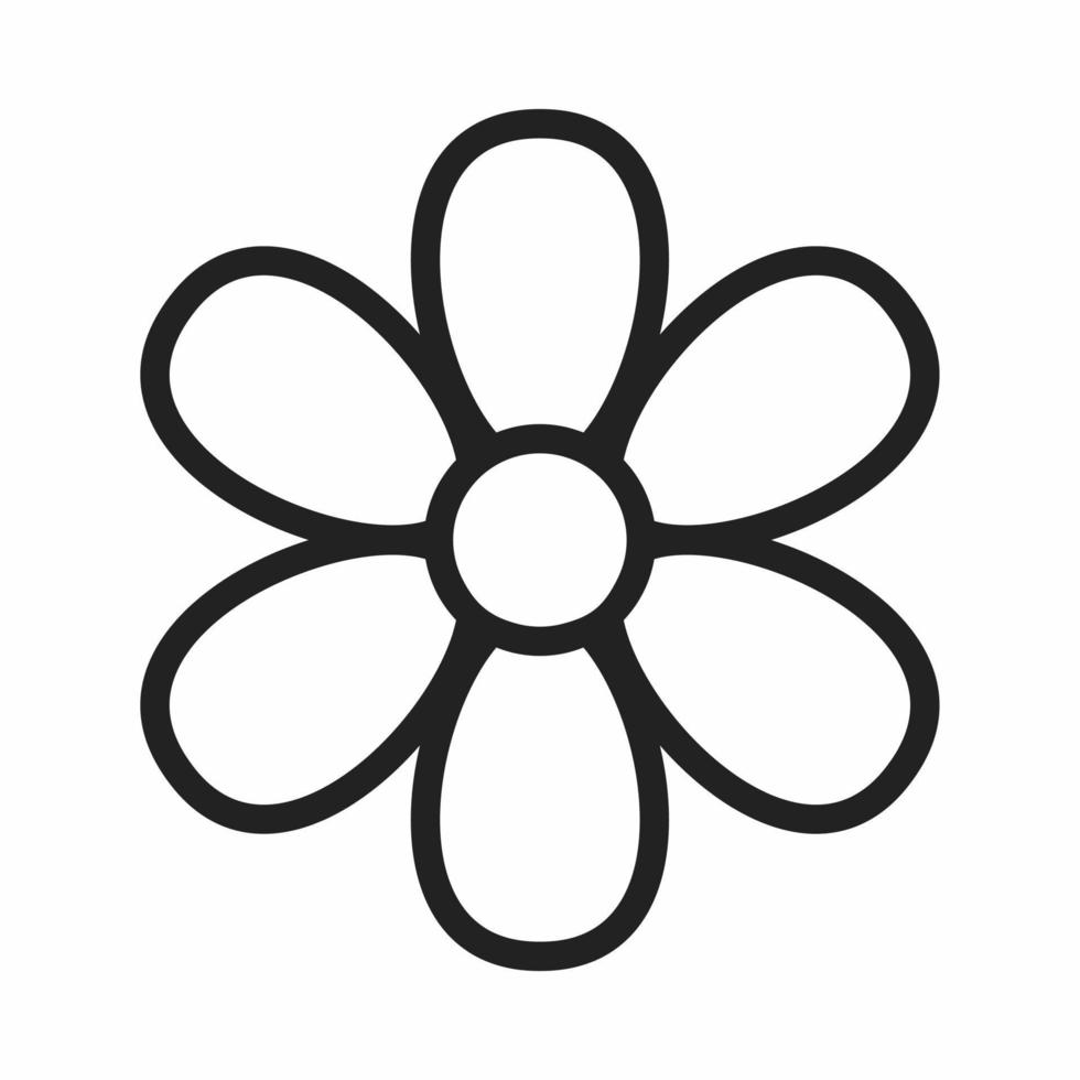 icono de contorno de flor vector