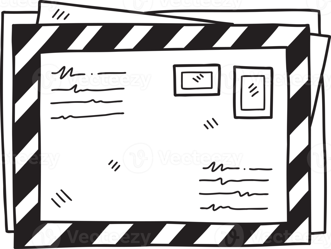 vintage postcard with stamps illustration 13127293 PNG