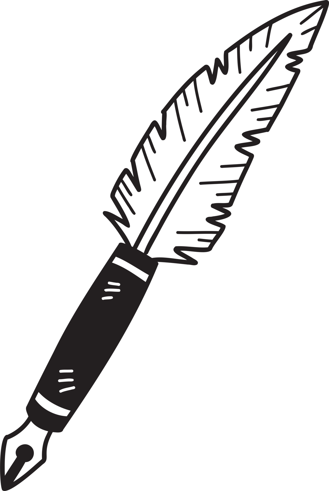 Hand Drawn Feather quill pen illustration 13127307 PNG